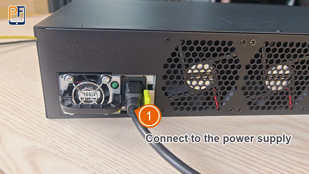 Connect to the power supply