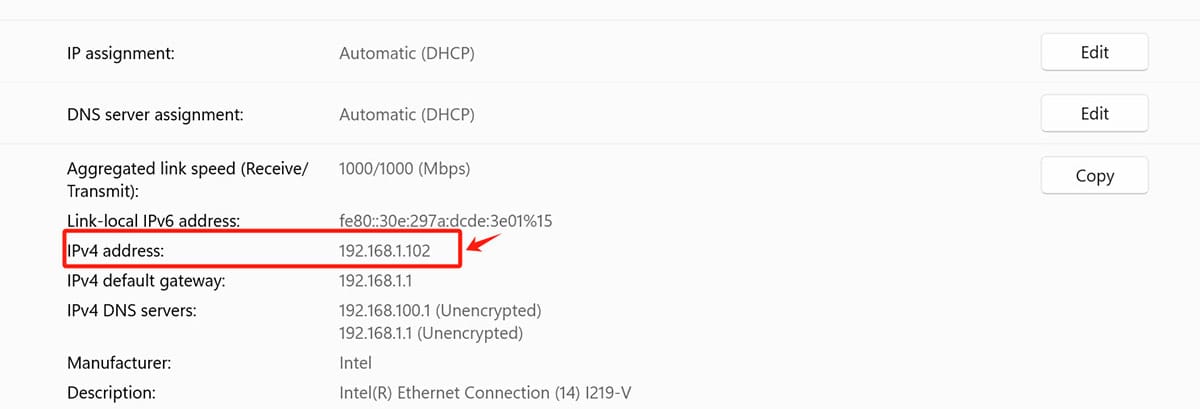 Find the Ethernet settings2