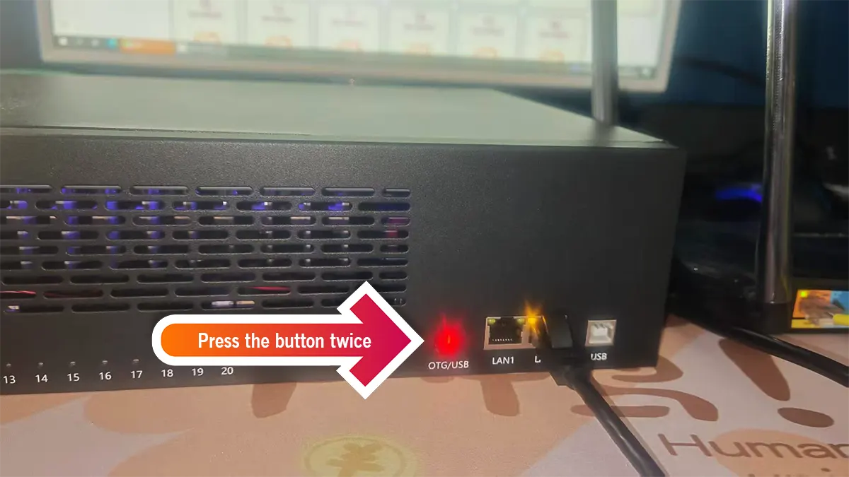 Press the cell phone button twice to OTG mode