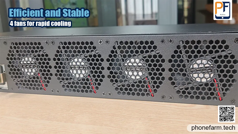 Efficient and stable phone farm with advanced cooling system for 24/7 operation