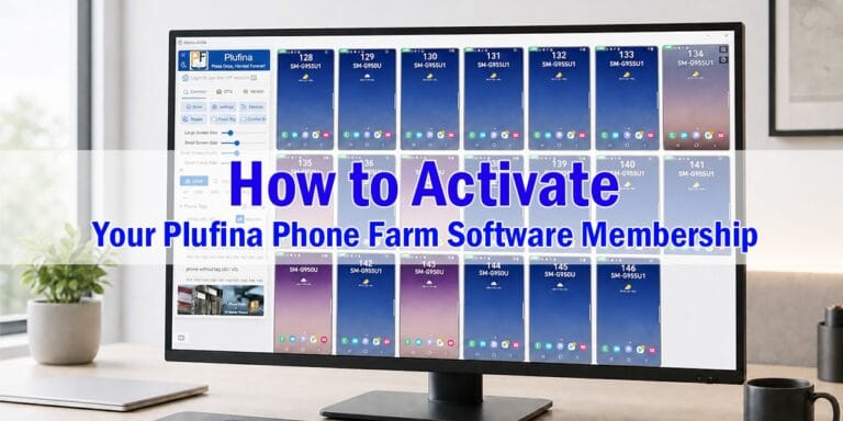 Guide to activating a Plufina Phone Farm Software membership for multi-device management